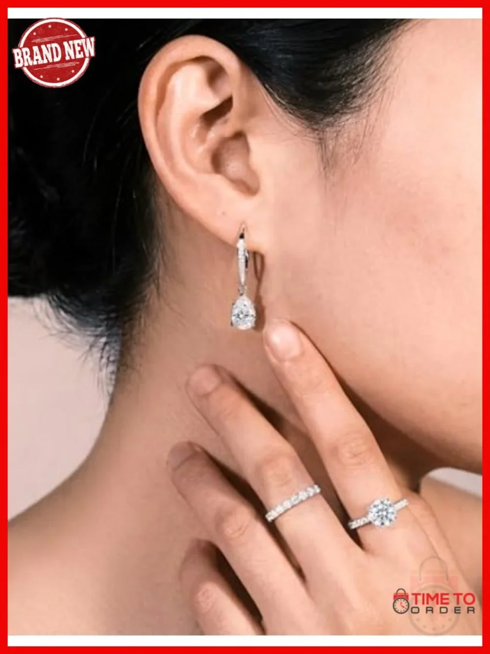 2.54CT VVS1 Moissanite Dangle Earrings Leverback 925 Sterling Silver
